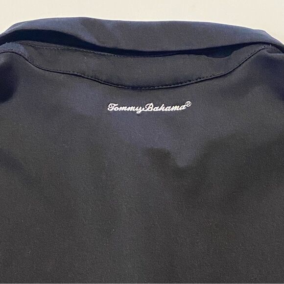 Tommy Bahama Golf 1/4 Zip Black Short Sleeve Polo Shirt Women's Size Large - Picture 11 of 15
